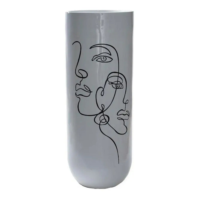 Ваза DKD Home Decor Абстрактен Бял Смола Модерен (35 x 35 x