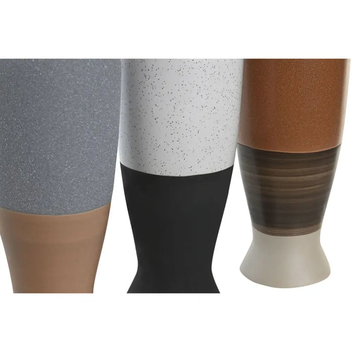 Ваза DKD Home Decor Бял Сив теракота Порцелан 9,6 x 9 x