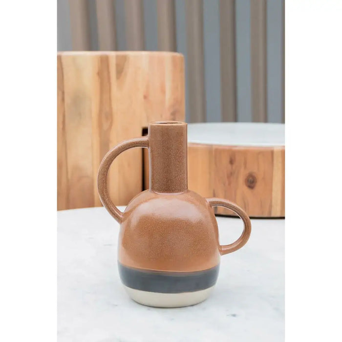 Ваза DKD Home Decor Бял Сив теракота Порцелан 19,5 x 12 x
