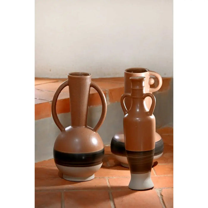 Ваза DKD Home Decor Бял Сив теракота Порцелан 9,6 x 9 x
