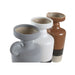 Ваза DKD Home Decor Бял Сив теракота Порцелан 13,3 x 11 x