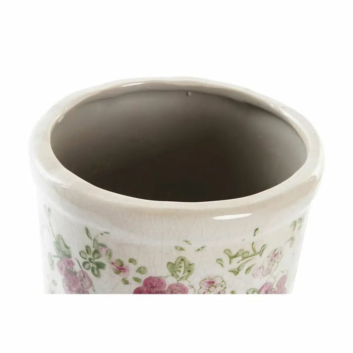 Ваза DKD Home Decor Бял Зелен Кестен Каменинов Shabby Chic