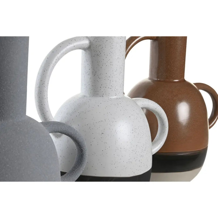 Ваза DKD Home Decor Бял Сив теракота Порцелан 19,5 x 12 x