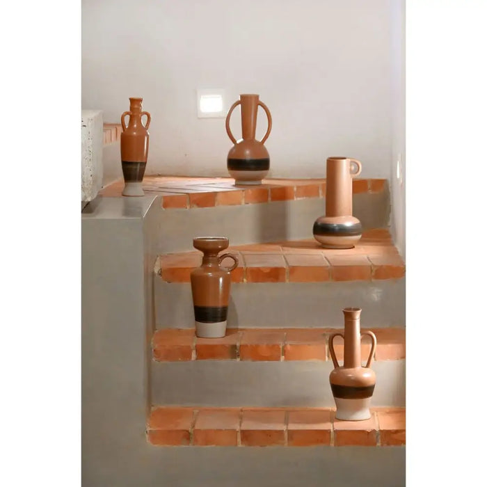 Ваза DKD Home Decor Бял Сив теракота Порцелан 13,3 x 11 x