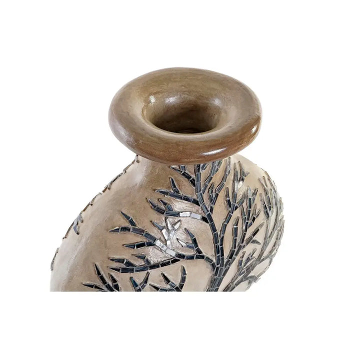 Ваза DKD Home Decor Дърво Кристал Черен Бежов теракота (30