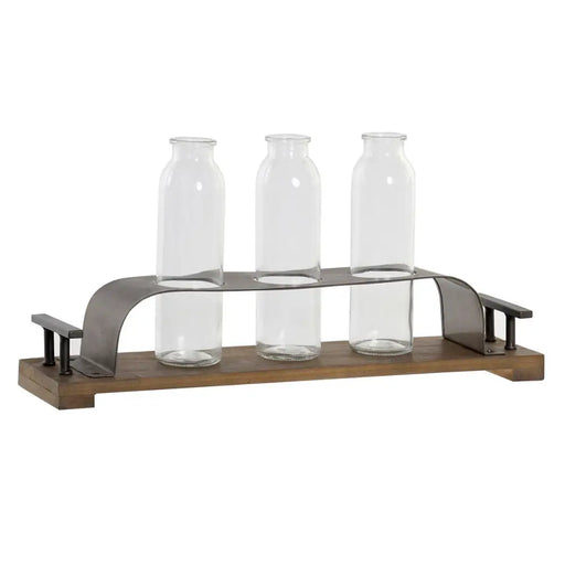 Ваза DKD Home Decor Кафяв Черен Метал Кристал 45 x 11 x 22
