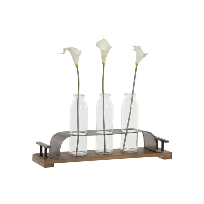 Ваза DKD Home Decor Кафяв Черен Метал Кристал 45 x 11 x 22
