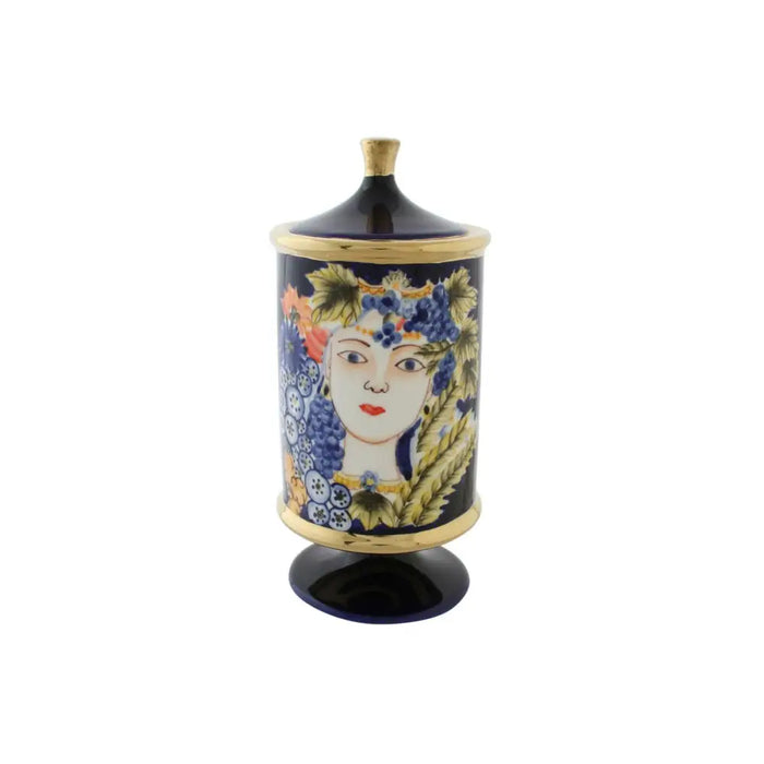 Ваза DKD Home Decor Лице Порцелан Син 11 x 11 x 25 cm