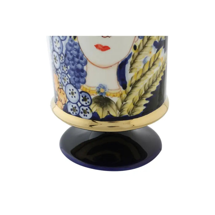 Ваза DKD Home Decor Лице Порцелан Син 11 x 11 x 25 cm
