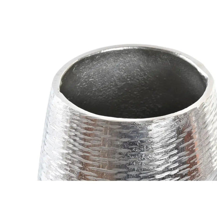 Ваза DKD Home Decor Лице Сребрист Алуминий Модерен (19 x 19