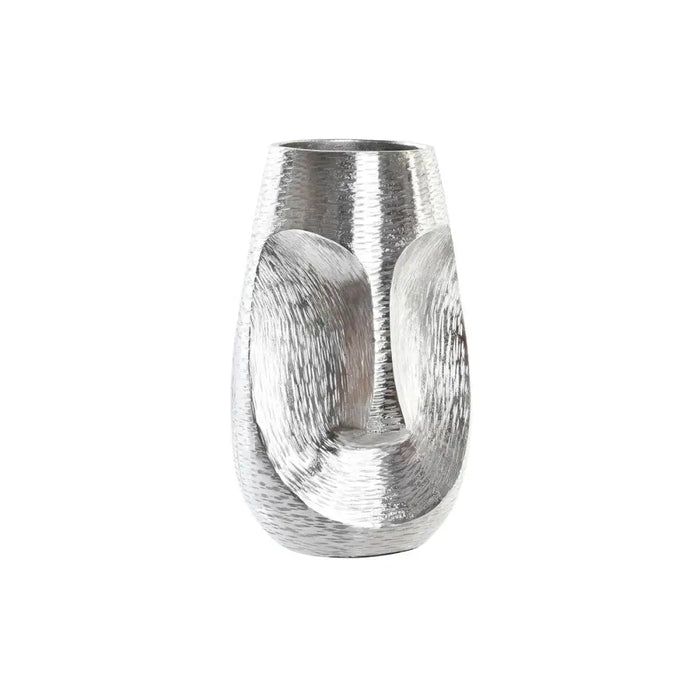 Ваза DKD Home Decor Лице Сребрист Алуминий Модерен (19 x 19