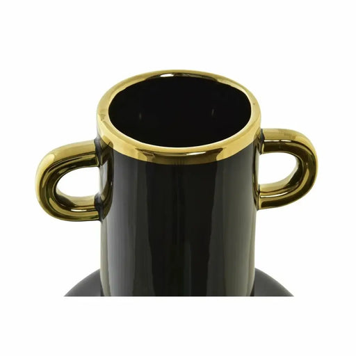 Ваза DKD Home Decor Порцелан Черен Златен Двуцветен Модерен