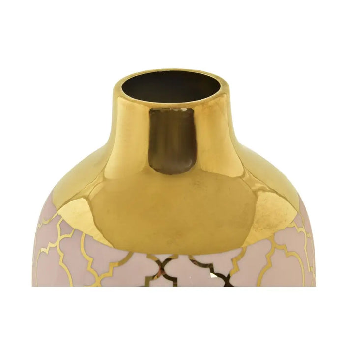 Ваза DKD Home Decor Порцелан Розов Златен Ориенталски (15 x