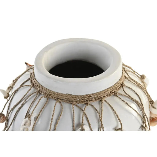 Ваза DKD Home Decor Син Бял Бамбук Раковини 20 x 20 x 26 cm