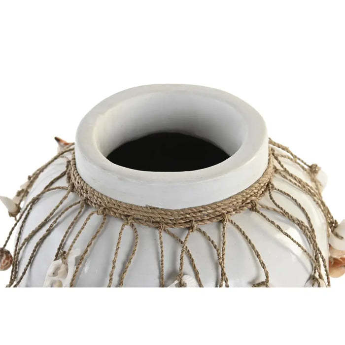 Ваза DKD Home Decor Син Бял Бамбук Раковини 20 x 20 x 26 cm