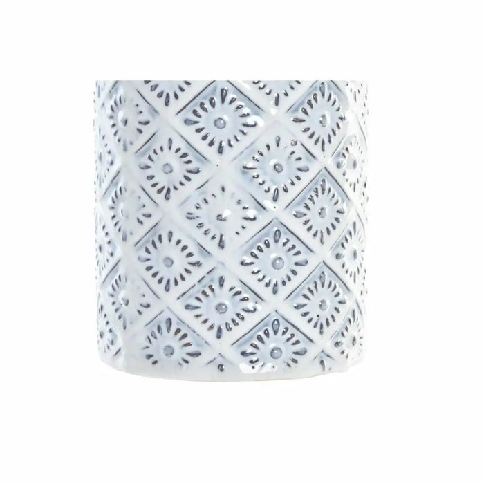 Ваза DKD Home Decor Син Бял Порцелан Средиземноморско 14 x