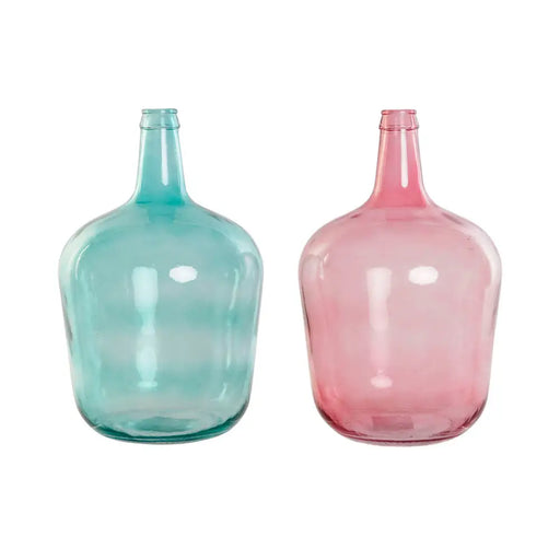 Ваза DKD Home Decor Зелен Розов калено стъкло 25 x 25 x 40