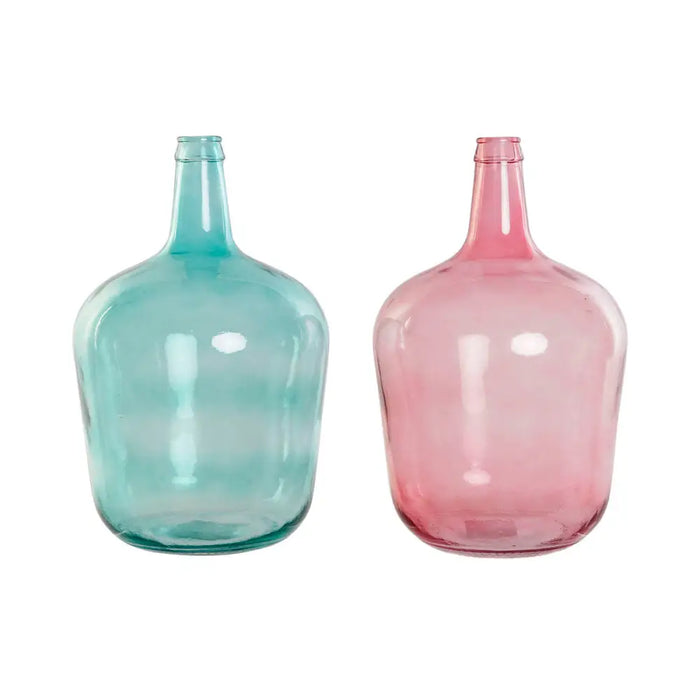Ваза DKD Home Decor Зелен Розов калено стъкло 25 x 25 x 40