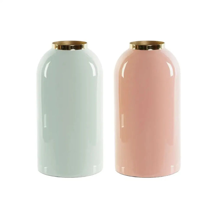 Ваза DKD Home Decor Зелен Златен Корал Желязо Лакиран 13 x