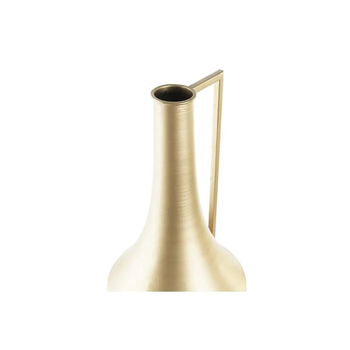 Ваза DKD Home Decor Златен Метал Сметана Тропически Лист