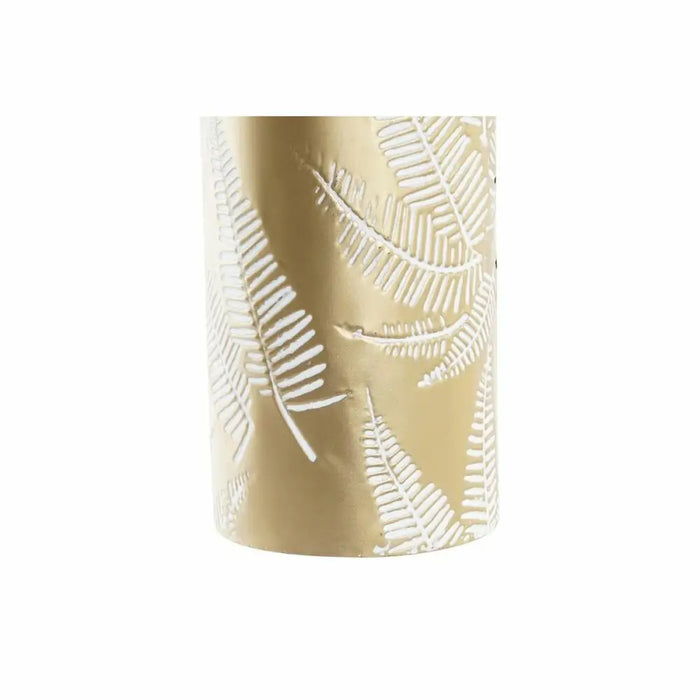 Ваза DKD Home Decor Златен Метал Сметана Тропически Лист