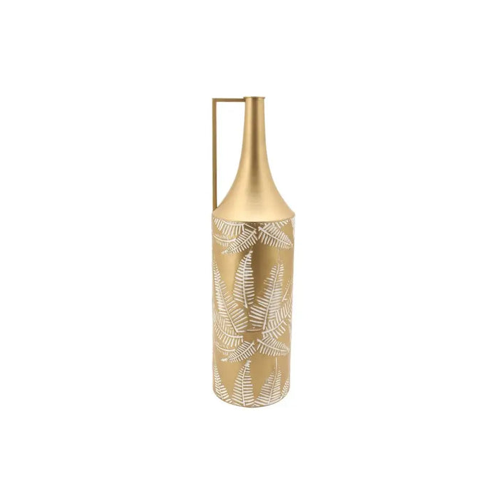Ваза DKD Home Decor Златен Метал Сметана Тропически Лист