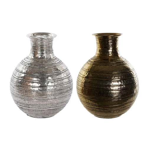 Ваза DKD Home Decor Златен Сребрист Алуминий Модерен