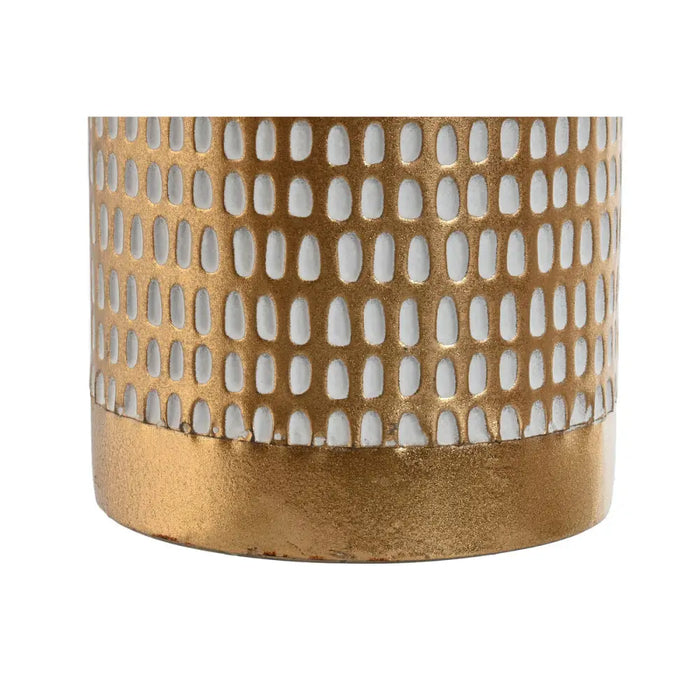 Ваза Home ESPRIT Бял Златен Метал Модерен 14,5 x 14,5 x
