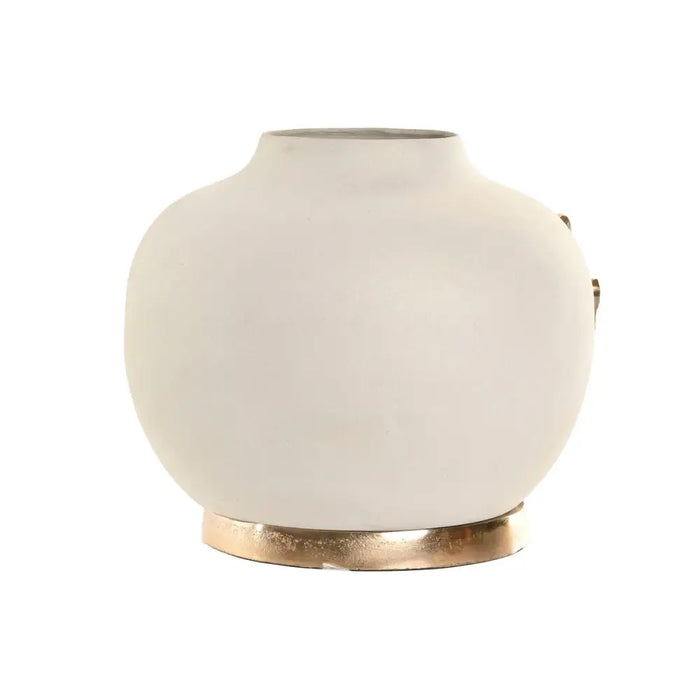 Ваза Home ESPRIT Бял Златен Алуминий Модерен 19 x 19 x 18 cm