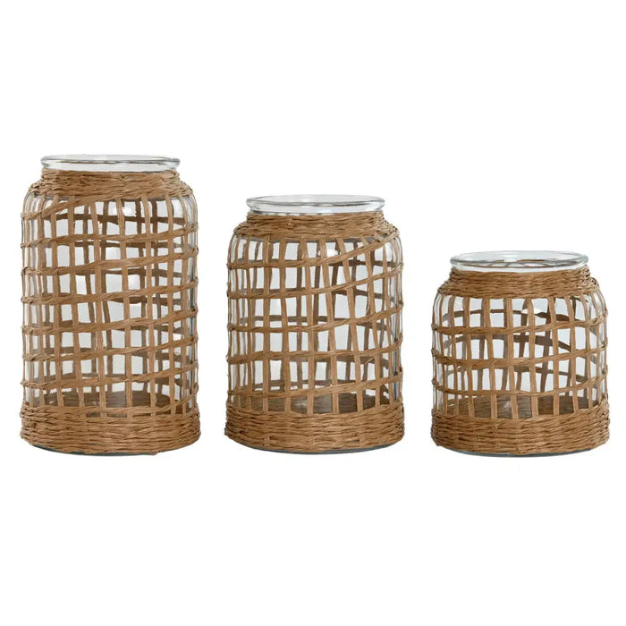 Ваза Home ESPRIT Естествен Кристал 16,5 x 16,5 x 27 cm (3