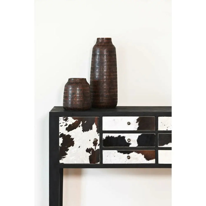 Ваза Home ESPRIT Кафяв Черен Смола Колониален 20 x 20 x 48