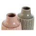 Ваза Home ESPRIT Сив Розов Порцелан 15 x 15 x 31 cm (2 броя)