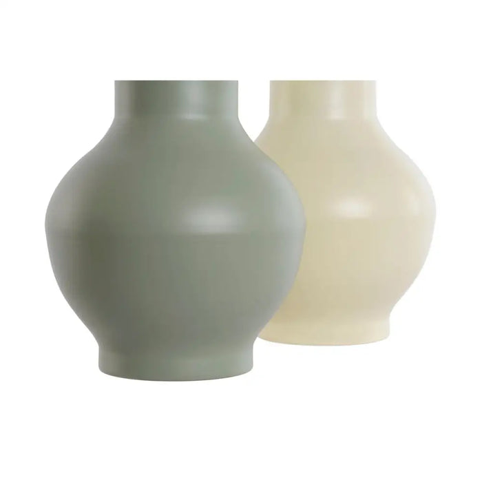 Ваза Home ESPRIT Зелен Сметана Метал 20 x 20 x 34,5 cm (2