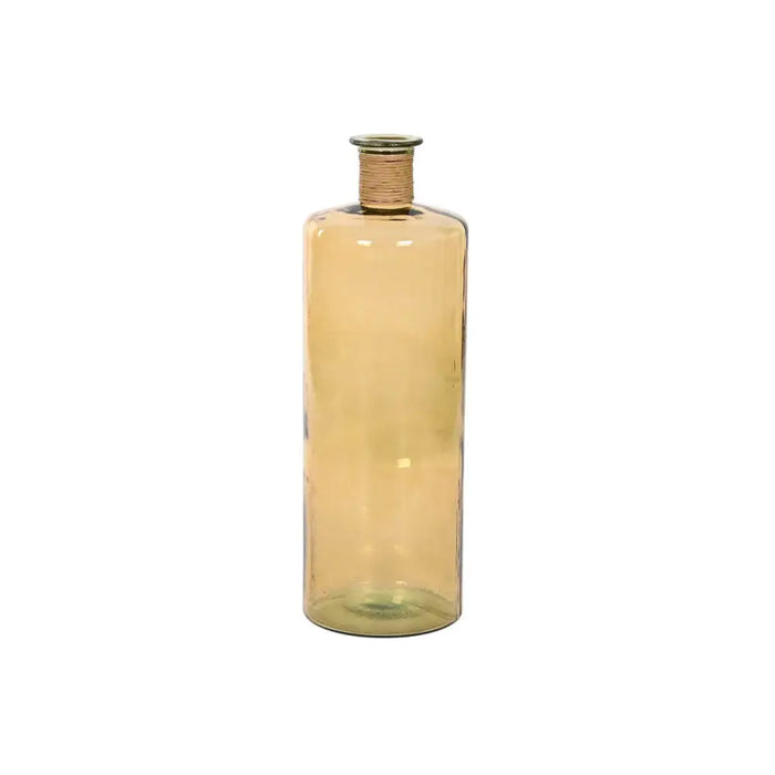 Ваза Home ESPRIT Жълт Въже калено стъкло 25 x 25 x 75 cm