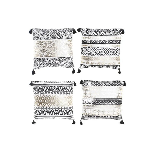 Възглавница DKD Home Decor Черен Златен полиестер Памук