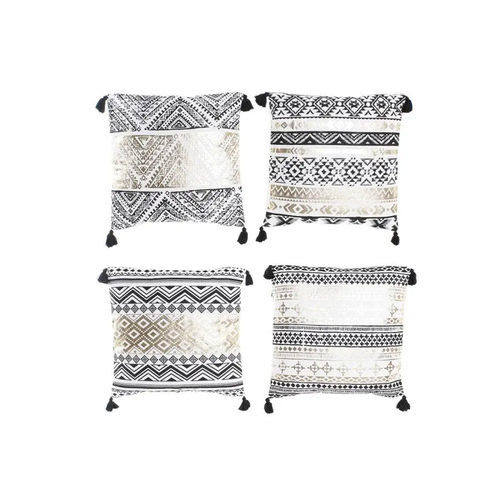 Възглавница DKD Home Decor Черен Златен полиестер Памук