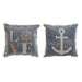 Възглавница DKD Home Decor Син Бял Военен Ресни (45 x 10 x