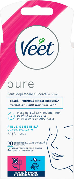 Депилиращи ленти за лице Pure, 20 бр