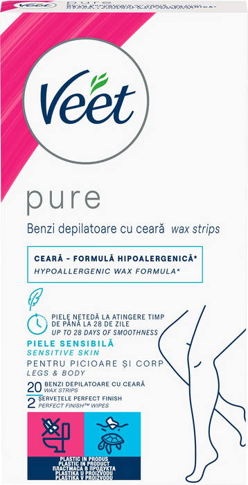 Депилиращи ленти за тяло и крака Pure, 20 бр
