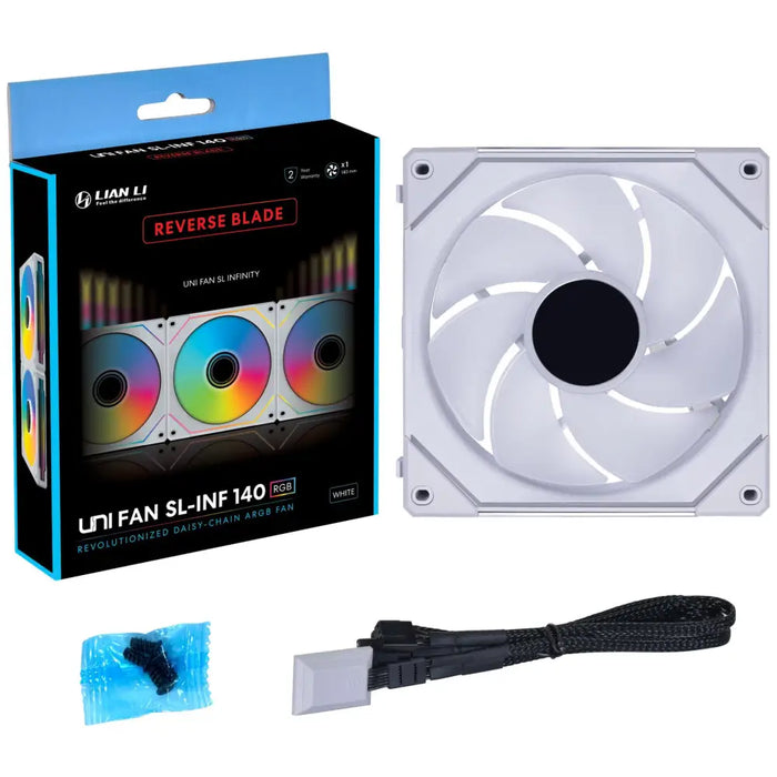 Вентилатор Lian-Li UNI SL-INF Reverse Blade 140 ARGB PWM Бял