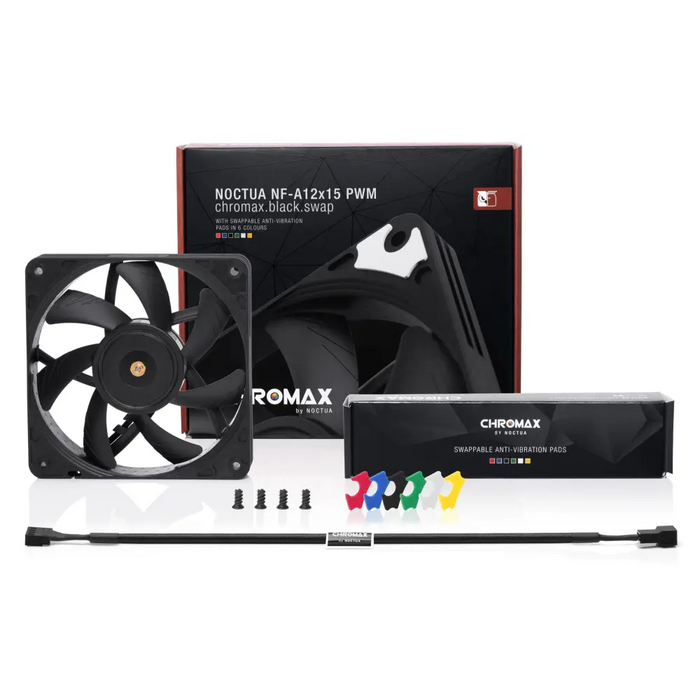 Вентилатор Noctua 120mm NF-A12x15 PWM chromax.black.swap