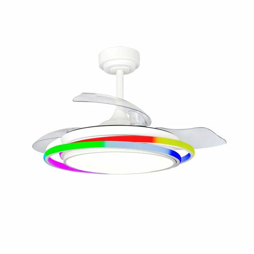 Вентилатор за таван CristalRecord ANTILA MINI RGB WH RETRAC