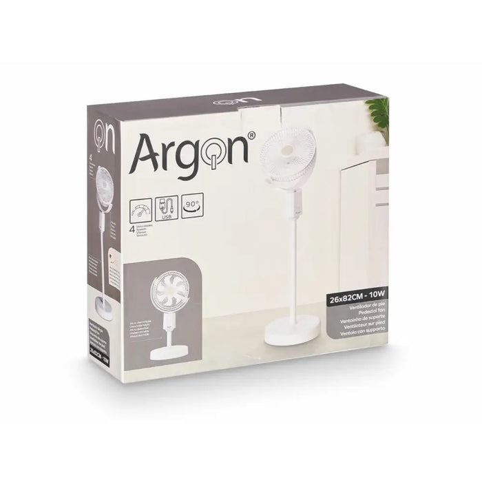 Вентилатор с крака Argon Бял 10 W