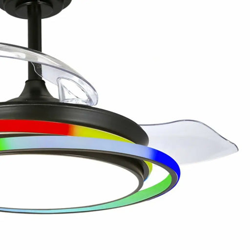 Вентилатор за таван CristalRecord ANTILA MINI RGB BK RETRAC
