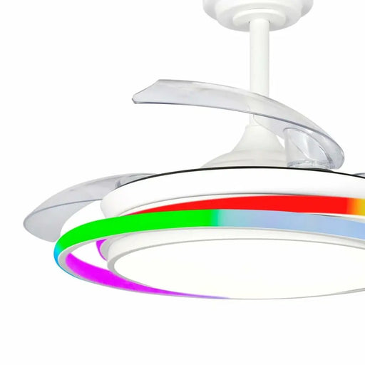 Вентилатор за таван CristalRecord ANTILA MINI RGB WH RETRAC