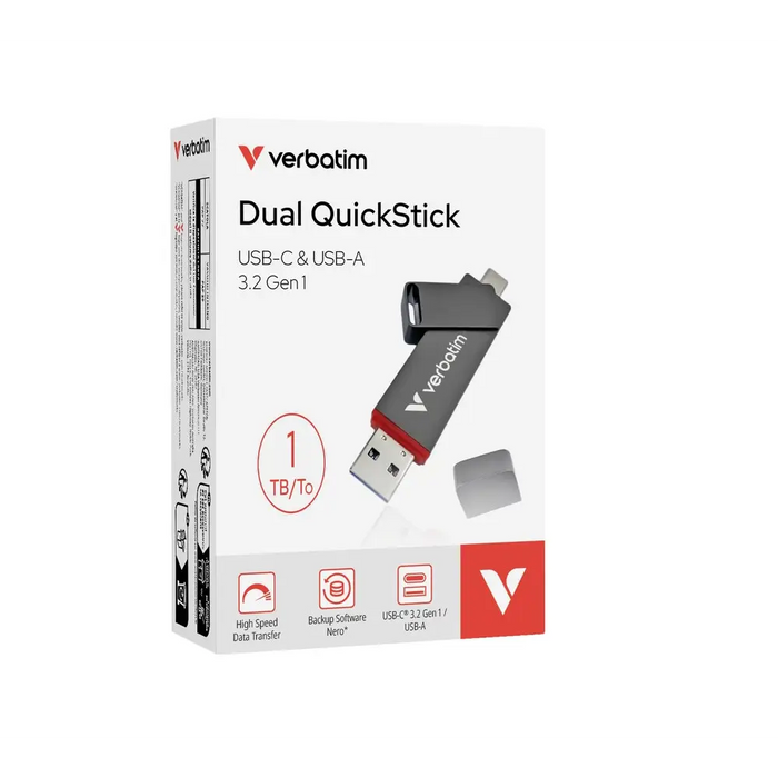 Verbatim Dual QuickStick USB-C & USB-A USB 3.2 Gen 1 1TB