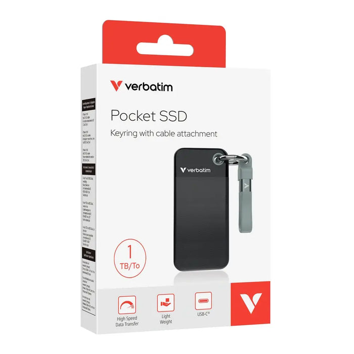 Verbatim Pocket SSD USB 3.2 Gen 2 1TB черен/сив
