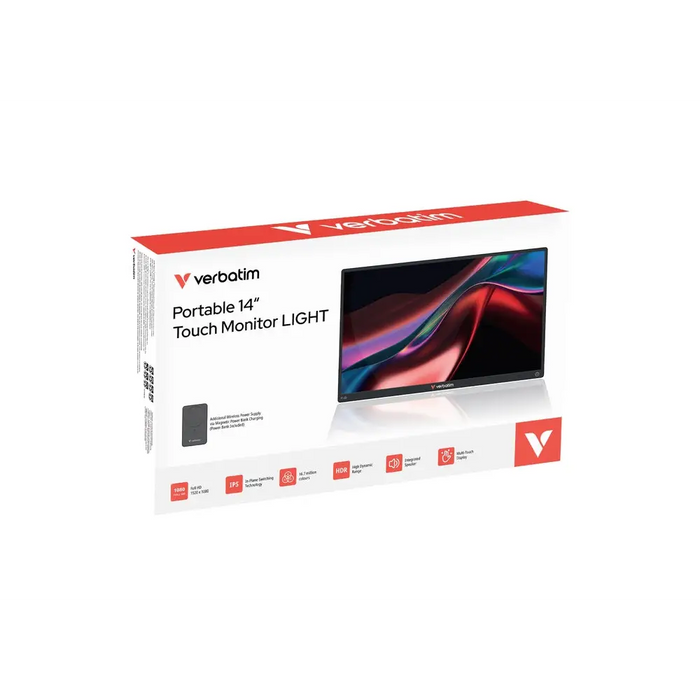 Verbatim преносим 14’’ FHD сензорен монитор LIGHT