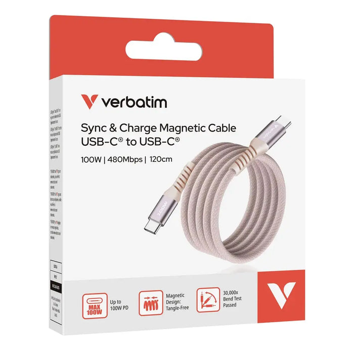 Verbatim Sync & Charge USB-C към USB-C 100W магнитен 120 см
