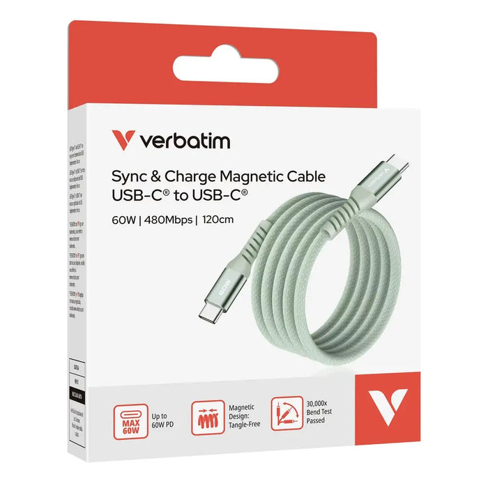 Verbatim Sync & Charge USB-C към USB-C 60W магнитен 120 см